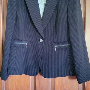 Size 12 black pinstripe business jacket
